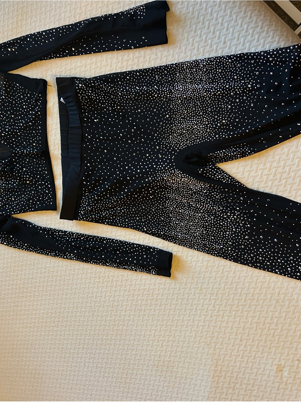Black Embellished High-Waist Leggings - Women's Pants